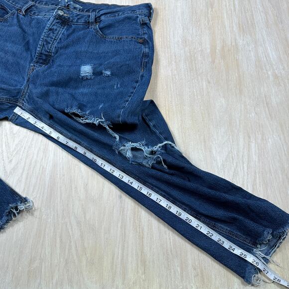 Old Navy High Rise Slouchy Straight Distressed Casual Denim Jeans Plus Size 18 - Picture 8 of 15